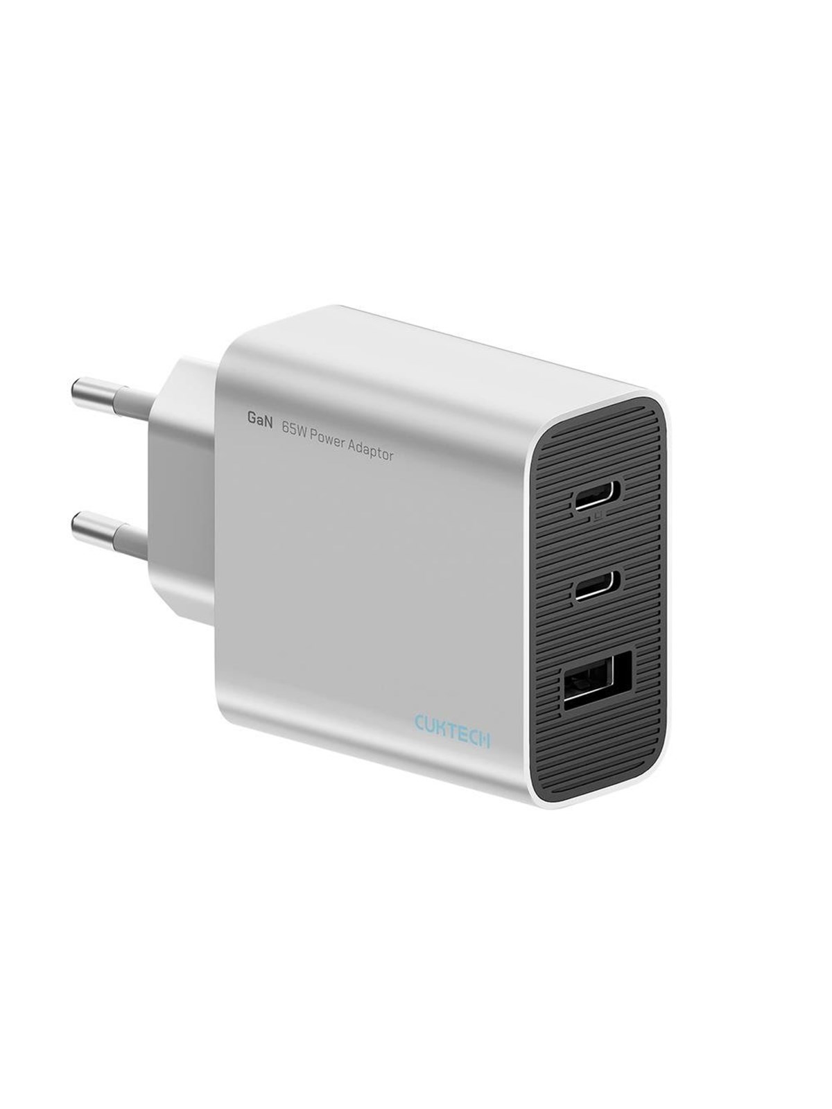 CUKTECH 65W GaN 2xUSB-C 1xUSB-A Wall Charger - Grey, Mobil Oplader