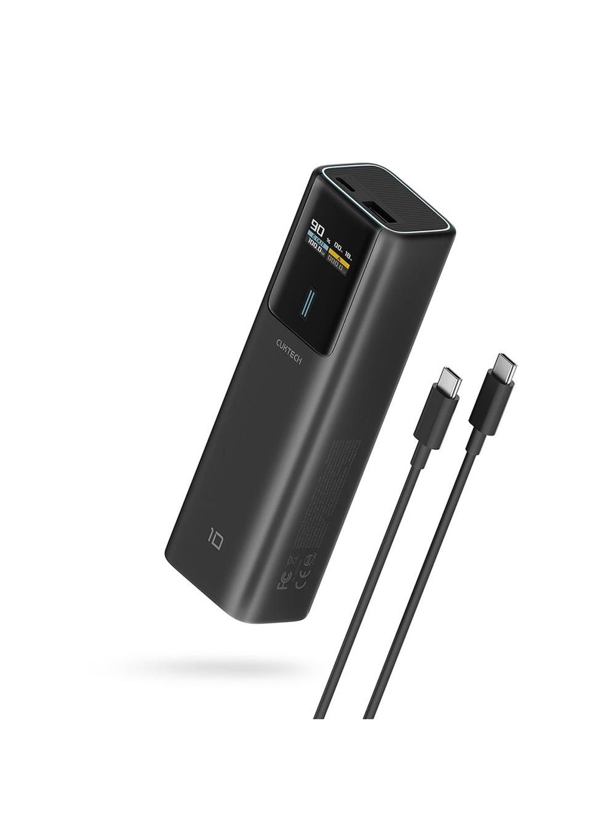 CUKTECH CKPB100PGLBL 150W USB-C USB-A Powerbank - Sort - 10000 mAh, Powerbank