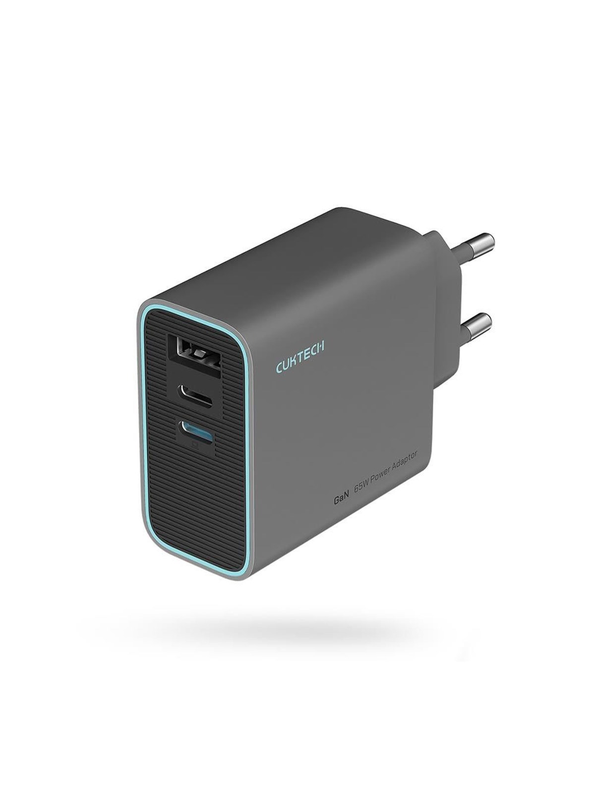 CUKTECH CUKAD653EUGR 65W GaN Wall Charger 2 x USB-C 1 x USB-A - Grey, Mobil Oplader