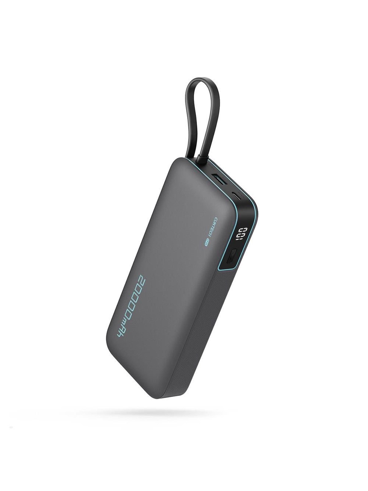CUKTECH CUKP200NGLDG 55W with Built-in USB-C Cable - Grey Powerbank - Grå - 20000 mAh