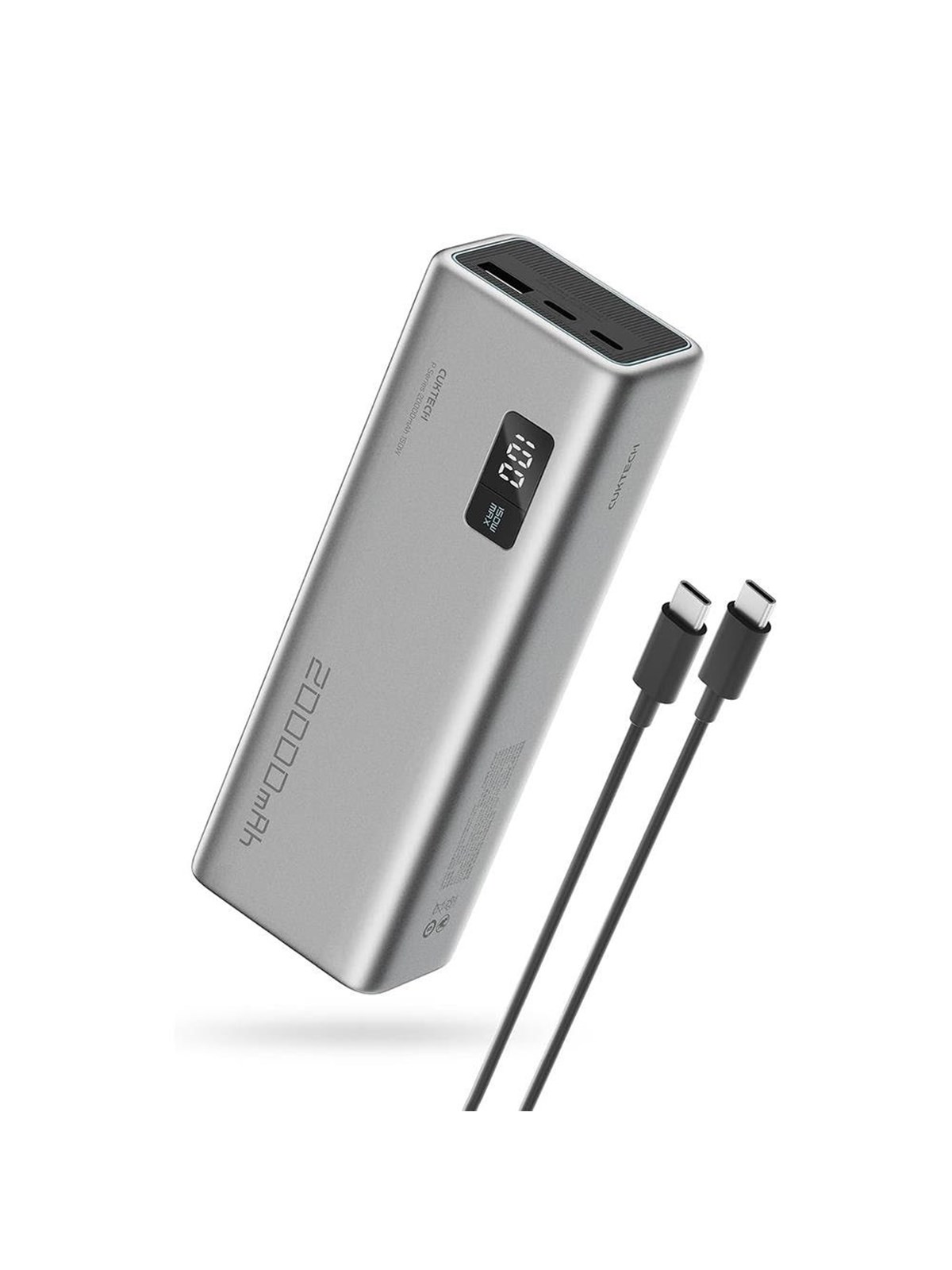 CUKTECH P+Series No. 15 150W Powerbank - Grå - 20000 mAh, Powerbank