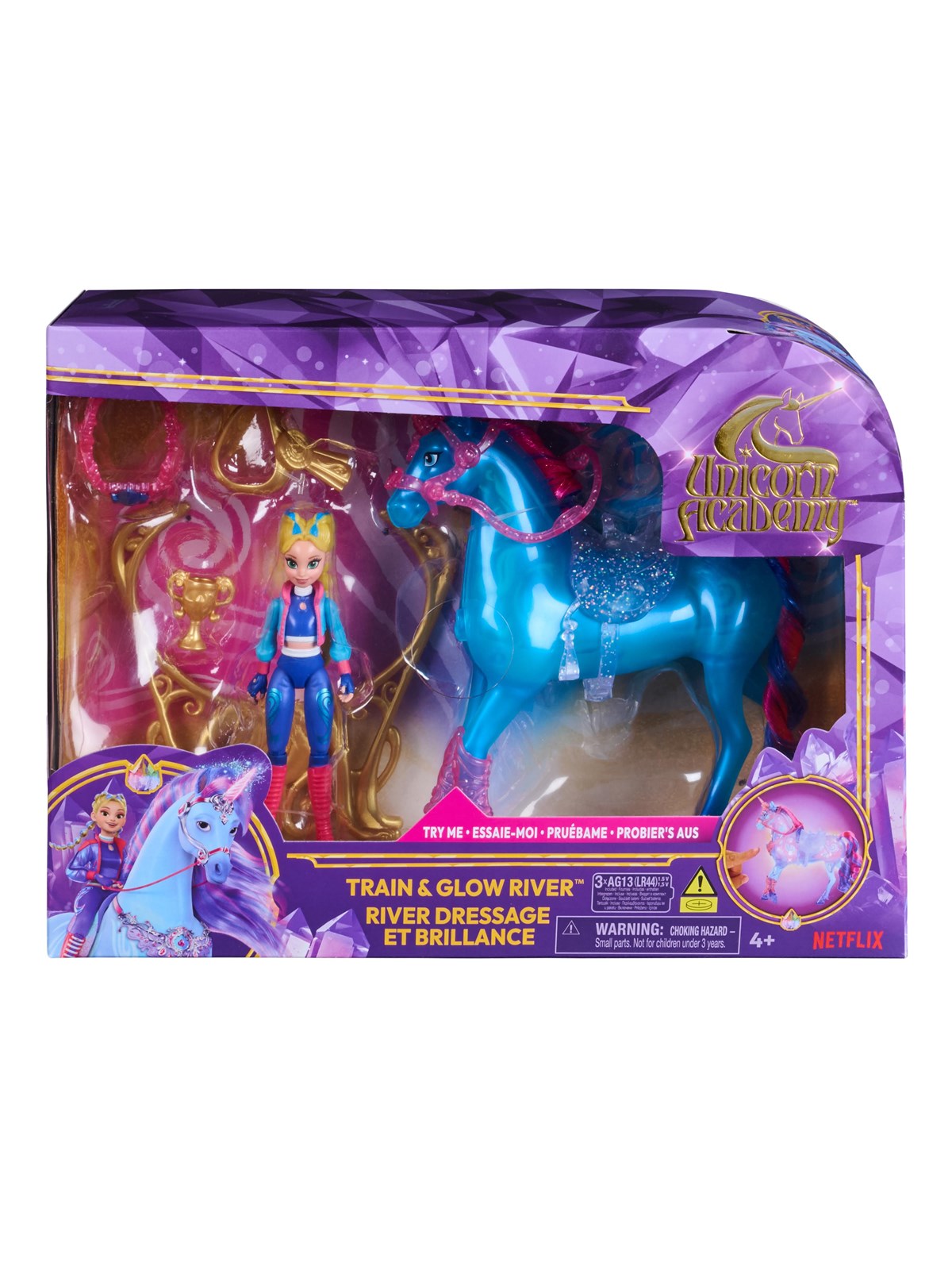 Unicorn Academy Train & Glow River, Dukker Og Dukketilbehoer