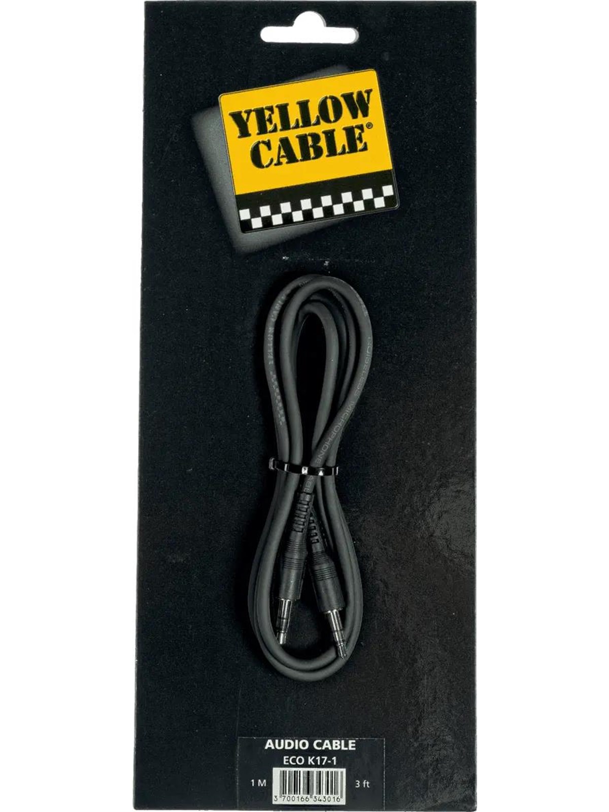 Yellow Cable K17-1 - 3,5mm. TRS Mini-Jack kabel 1m., Audiokabel