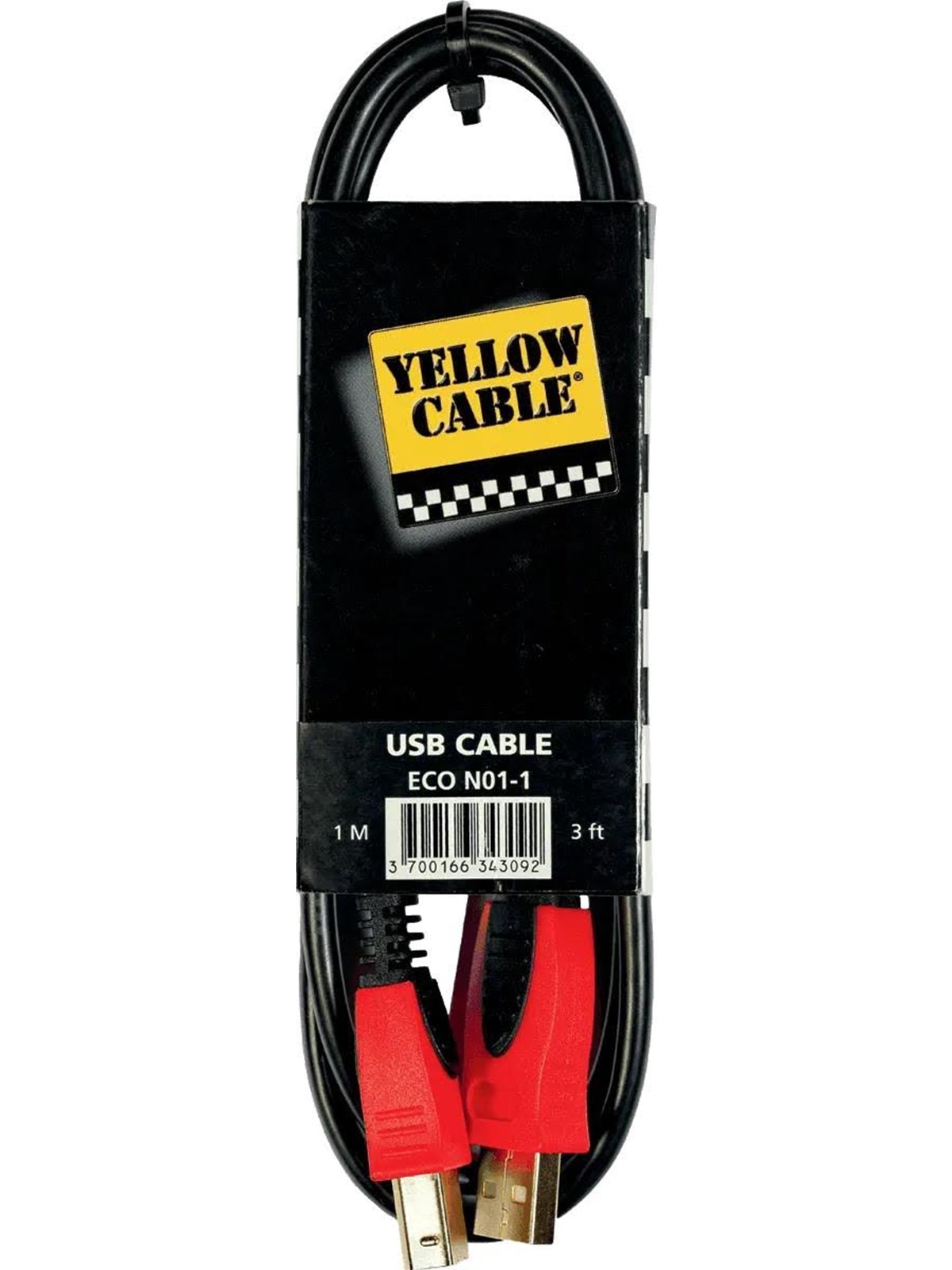 Yellow Cable N01-1 - USB a/b kabel 1m., Audiokabel