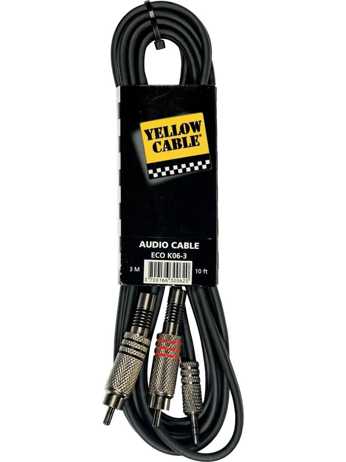Yellow Cable K06M-3 - 2 x RCA - 3,5mm. TRS mini-jack-kabel 3., Audiokabel