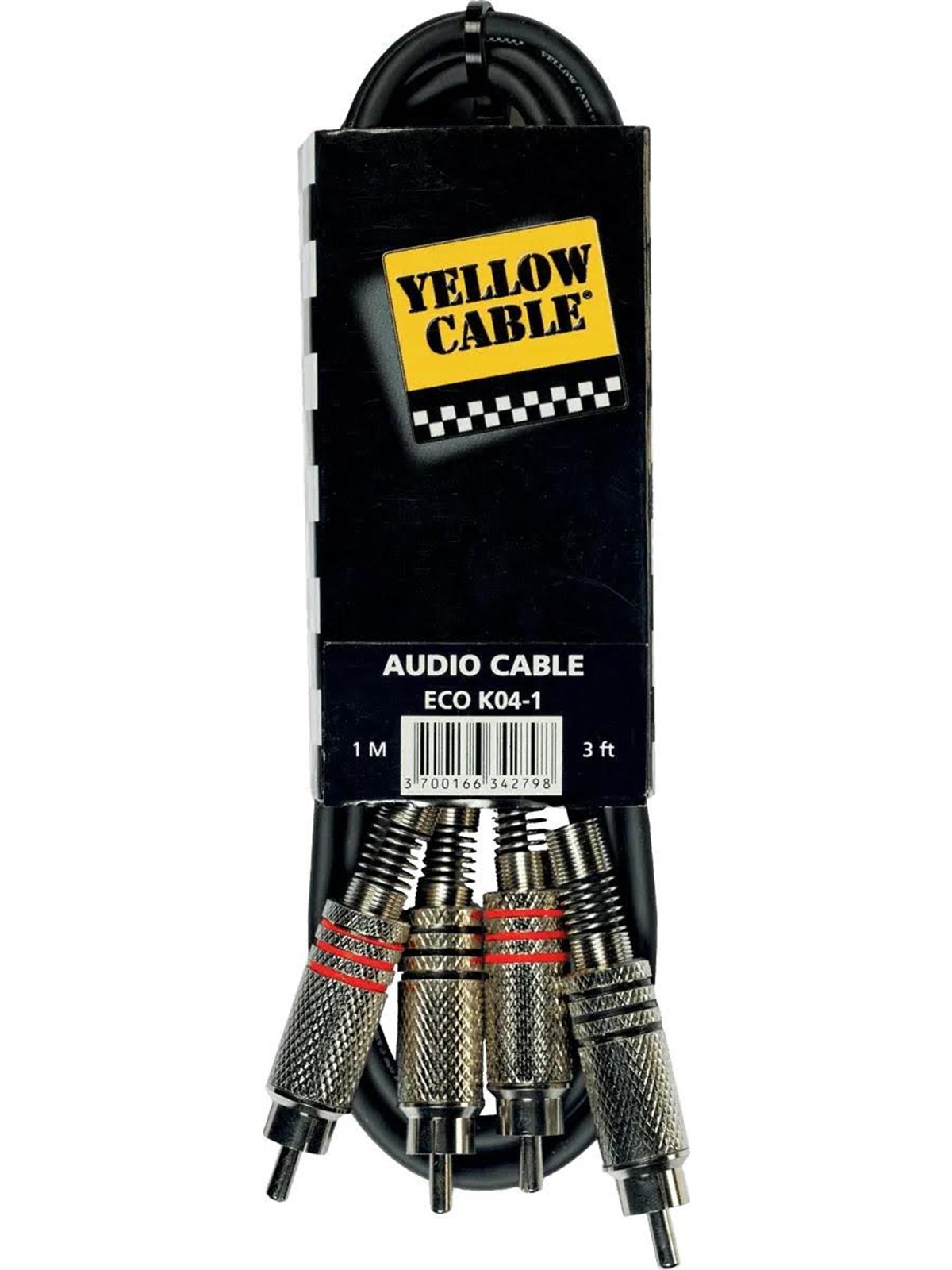 Yellow Cable K04-1 - 2 x RCA - 2 x RCA-kabel 1m., Audiokabel