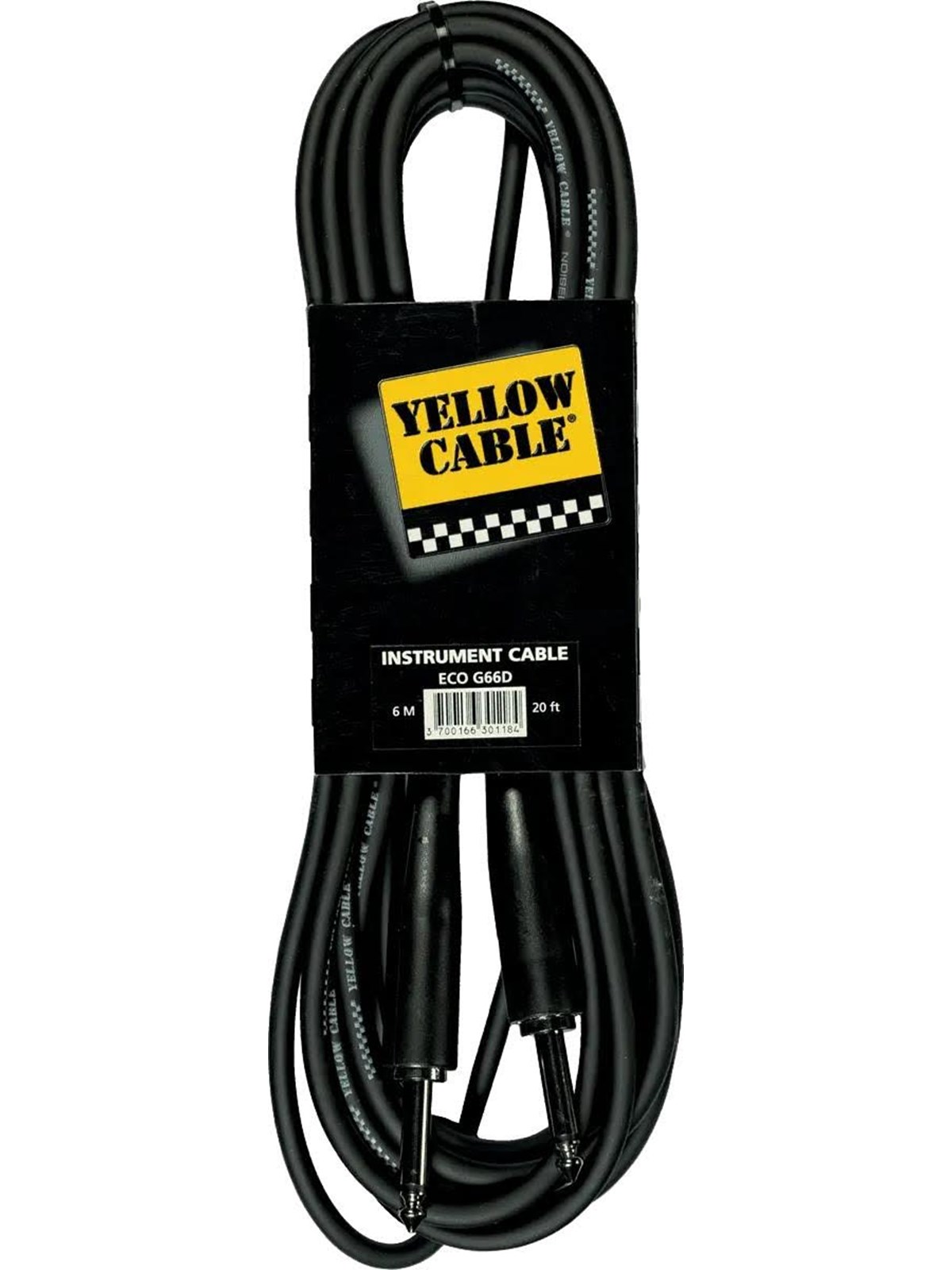 Yellow Cable G66D - 1/4" støbt Jack/Jack-kabel 6 meter, Audiokabel