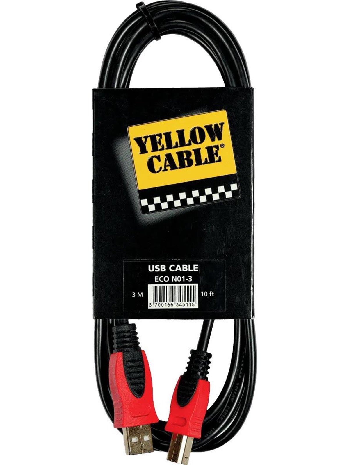 Yellow Cable N01-3 - USB a/b kabel 3m., Audiokabel