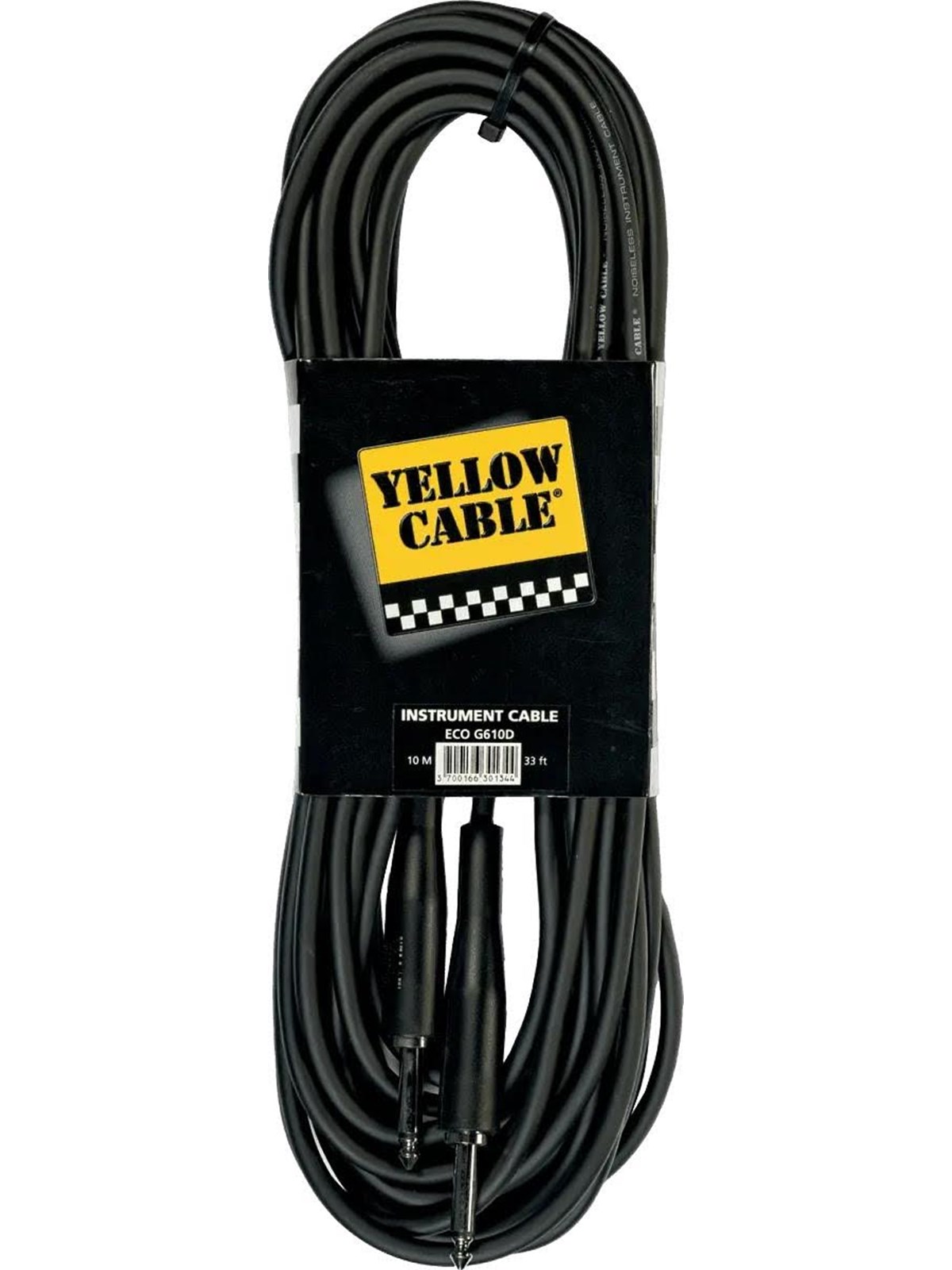Yellow Cable G610D - 1/4" støbt Jack/Jack-kabel 10 meter, Audiokabel