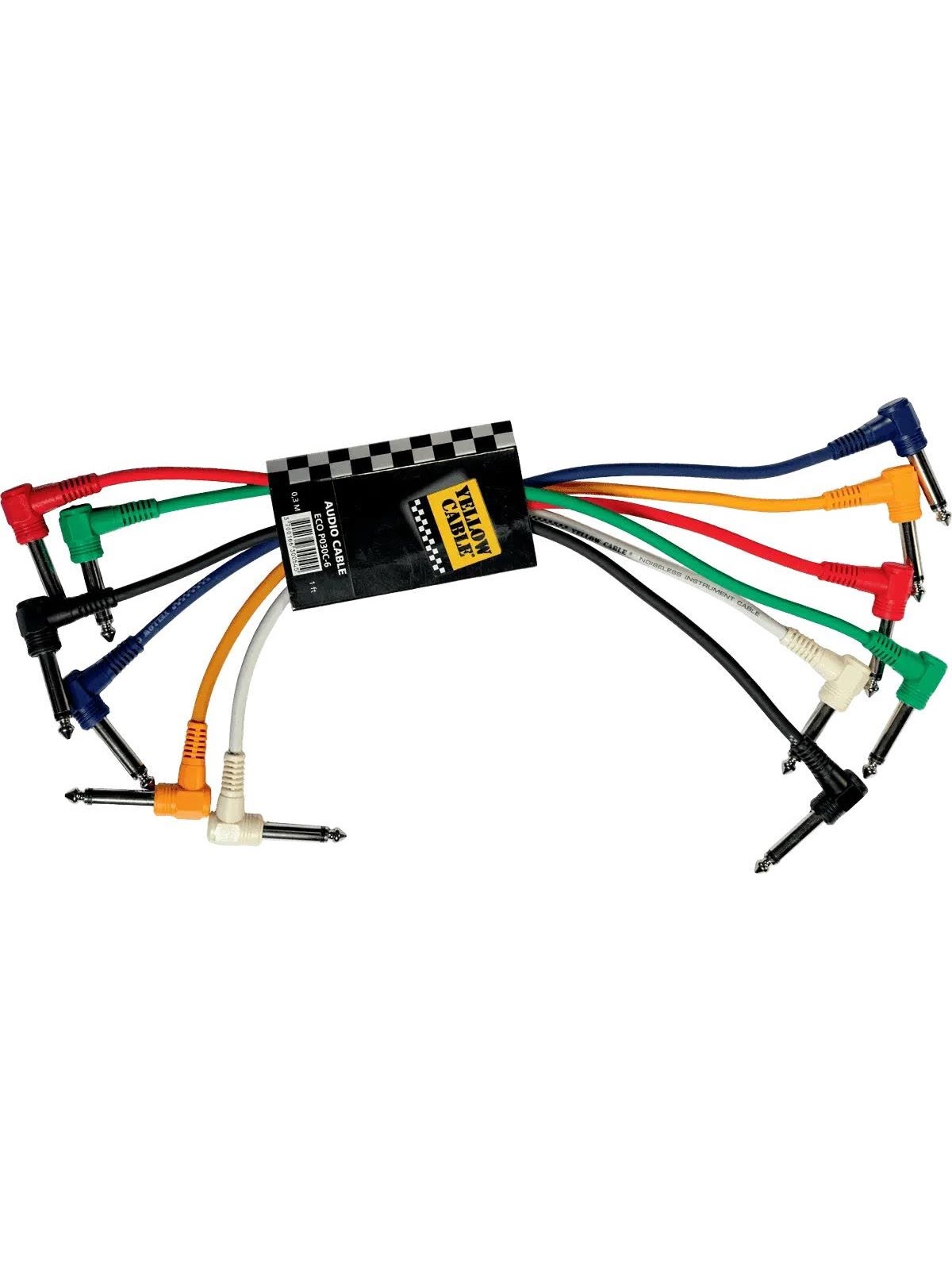 Yellow Cable P030C-6 - 6 x 1/4" vinklet Jack/vinklet Jack patchkabel 30cm.