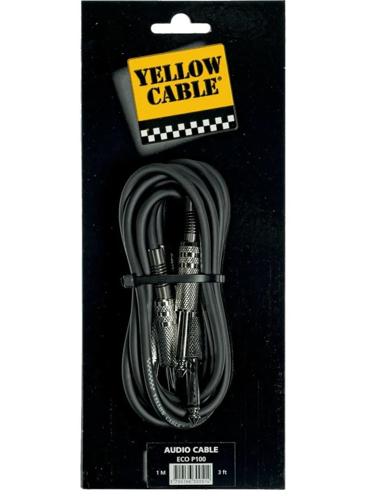 Yellow Cable P100 - 2 x 1/4" Jack/Jack patchkabel 1m., Kabel Organisering
