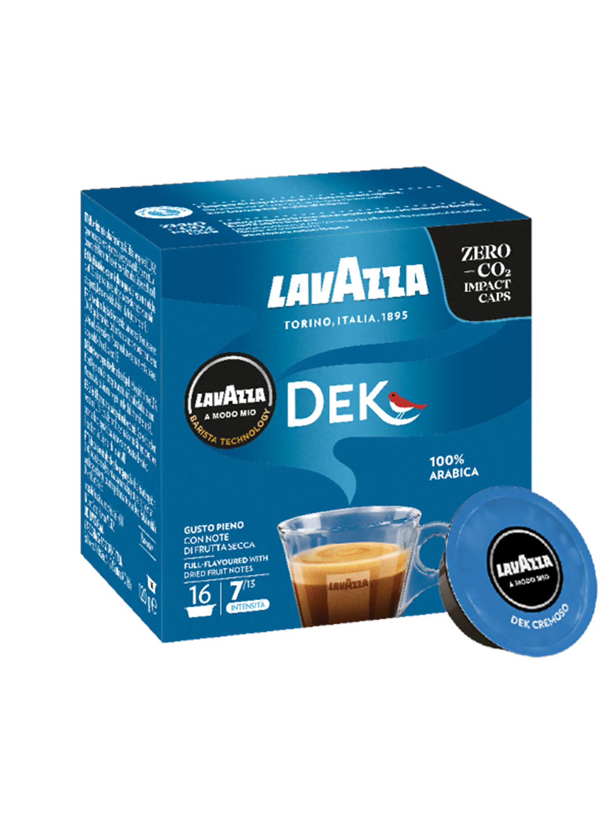Lavazza A Modo Mio Dek Cremoso Caps - 16 pcs, Kaffemaskine