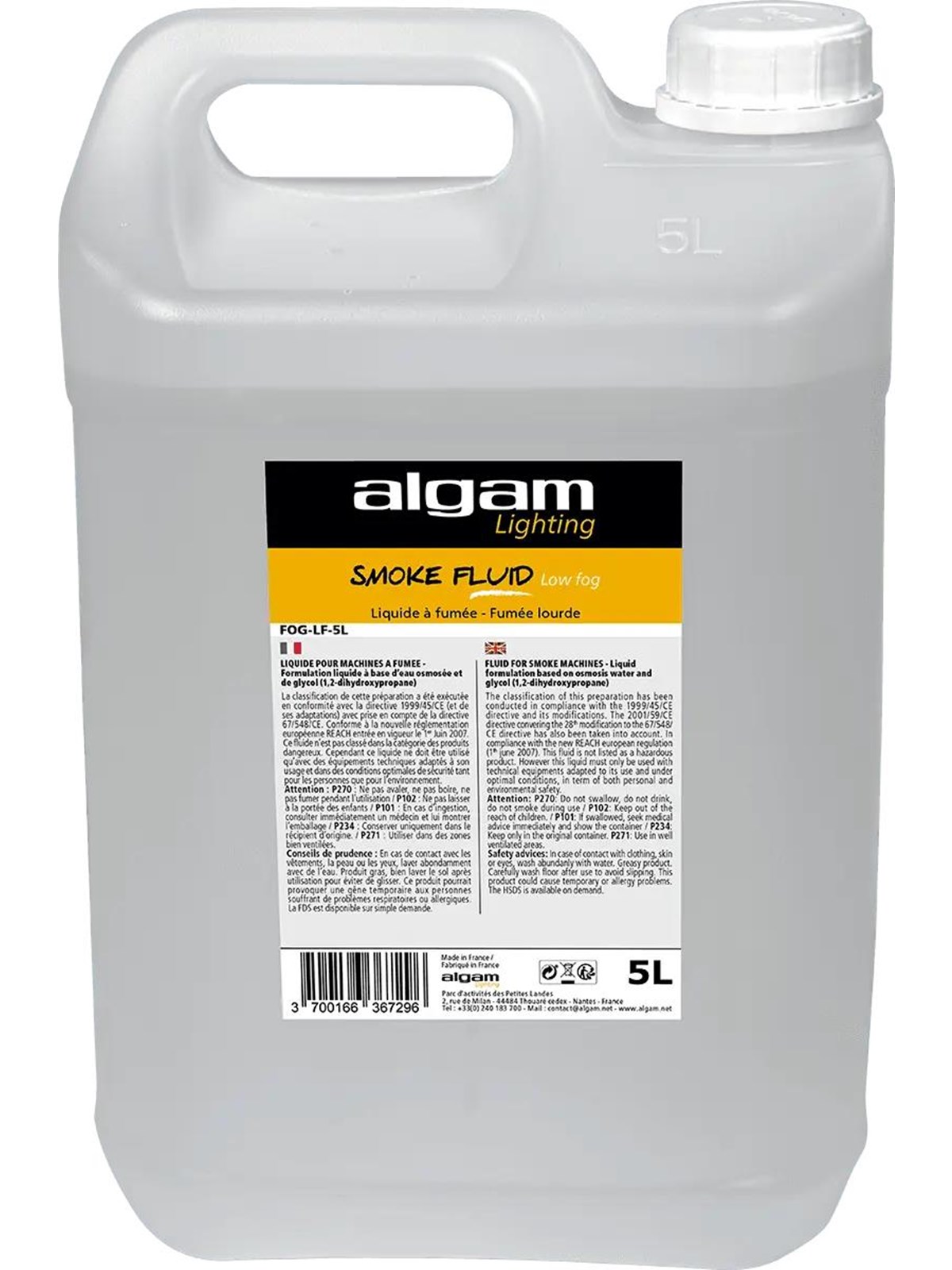 Algam Lighting 5 liter Røg-væske - Tung - Høj tæthed, Musikinstrument
