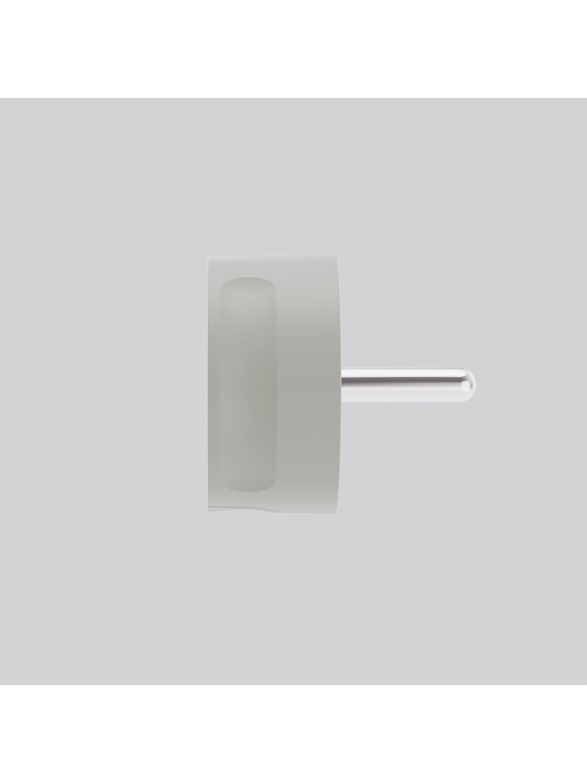 NORM K, Minimalistisk dansk stikprop, Uden jord, Grå, Afbrydermateriel