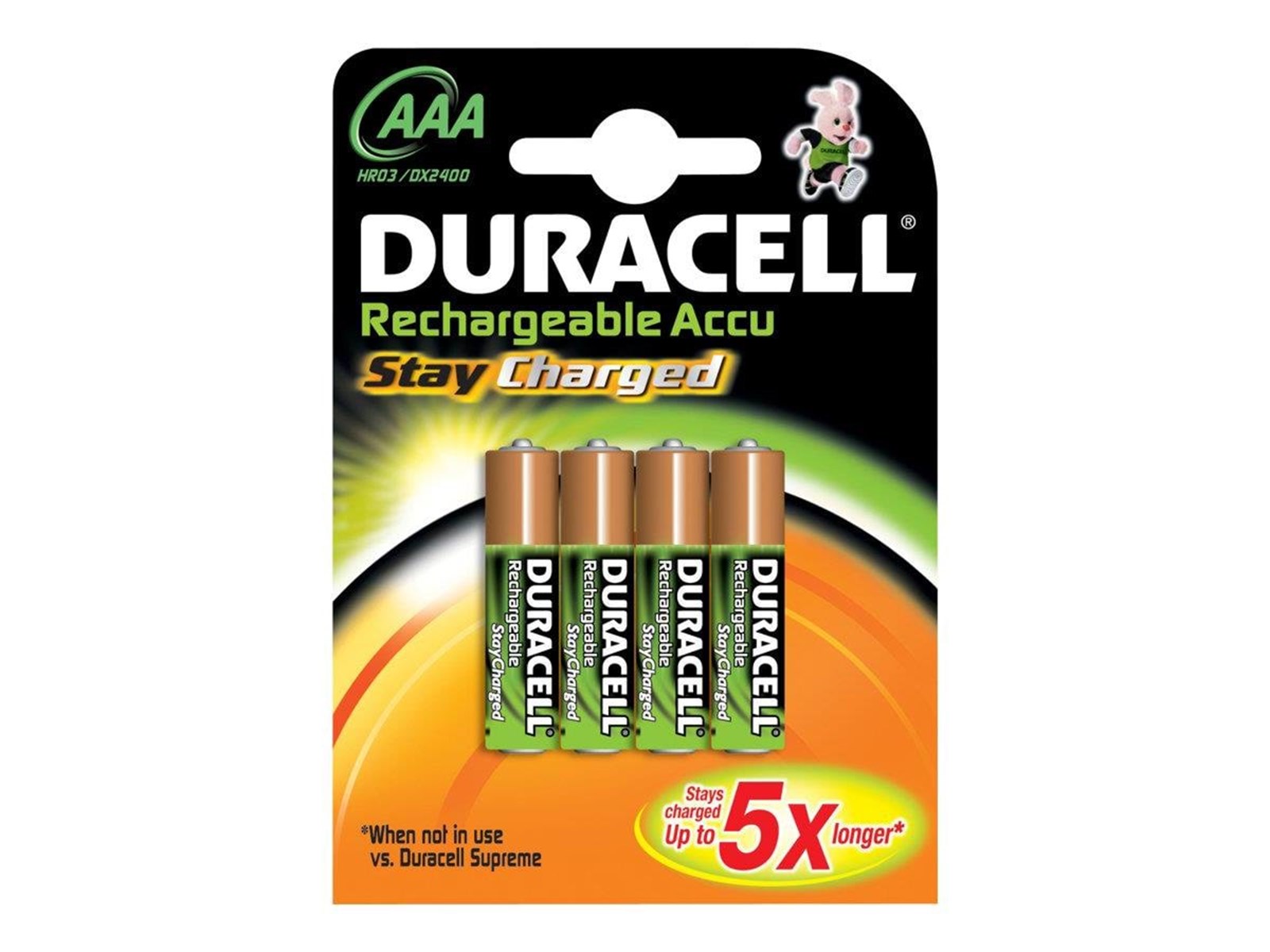 Duracell Stay Charged AAA Akkus 900 MAh – 4er Pack, Wiederaufladbar, Mit Langer Laufzeit
