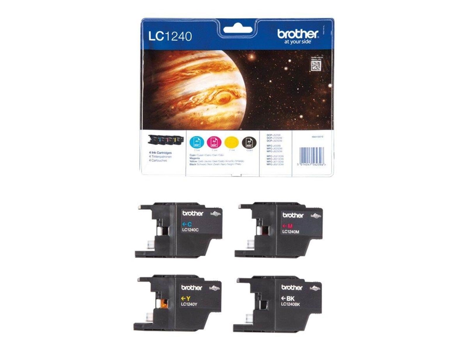 Jeu De 4 Cartouches D'encre Compatibles Brother LC1240 – Noire, Cyan, Magenta, Jaune, Neuves