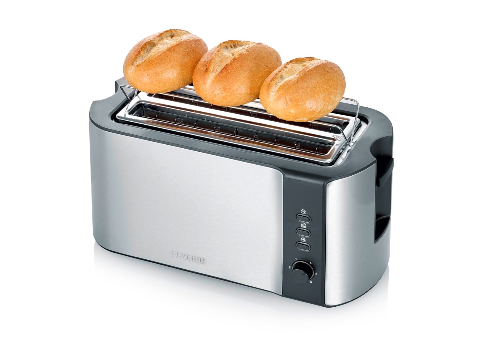 SEVERIN Brødrister AT 2590 - brushed stainless steel/black | Billig