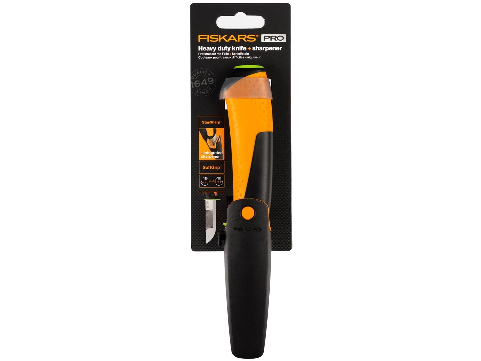 Fiskars Heavy Duty Knife with sharpener | Billig