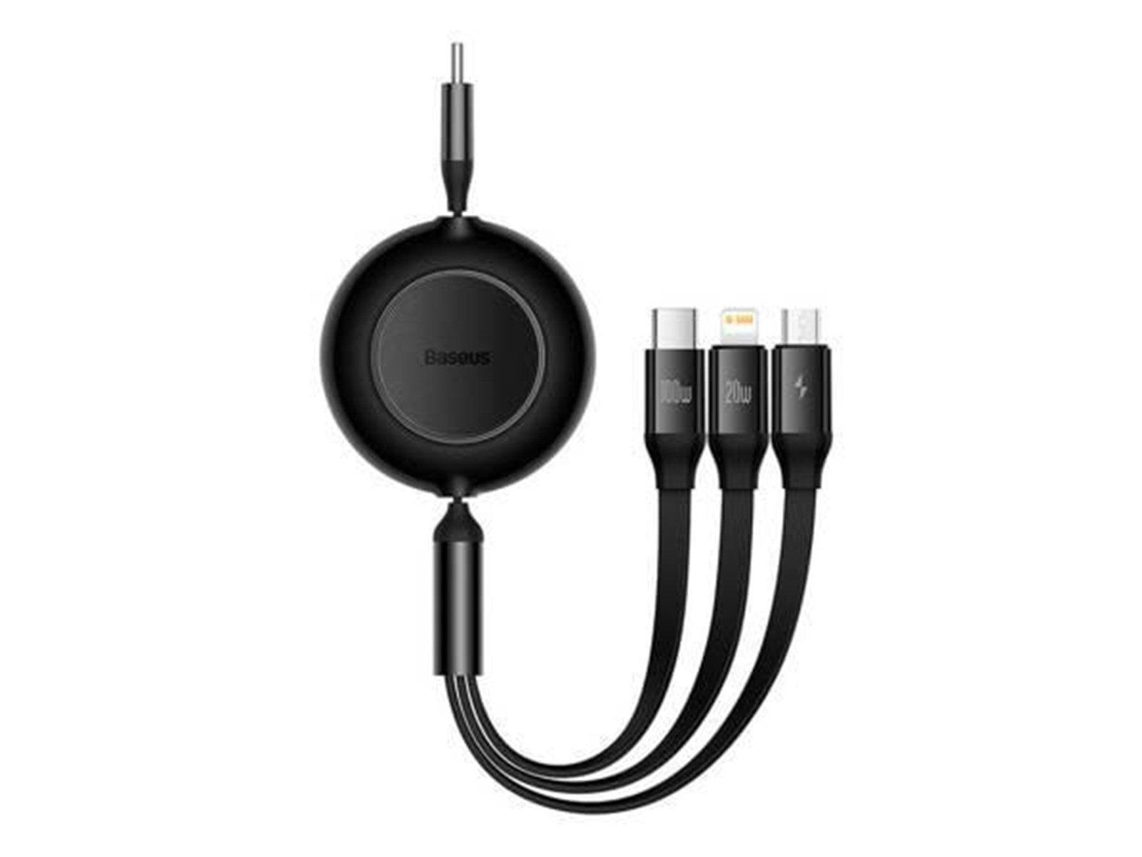 Cavo Baseus Bright Mirror 4, 3-in-1 USB-C Con Micro USB/USB-C/Lightning, Ricarica Veloce 100W / 3.5A, 1.1m (Nero) – Pratico E Resistente
