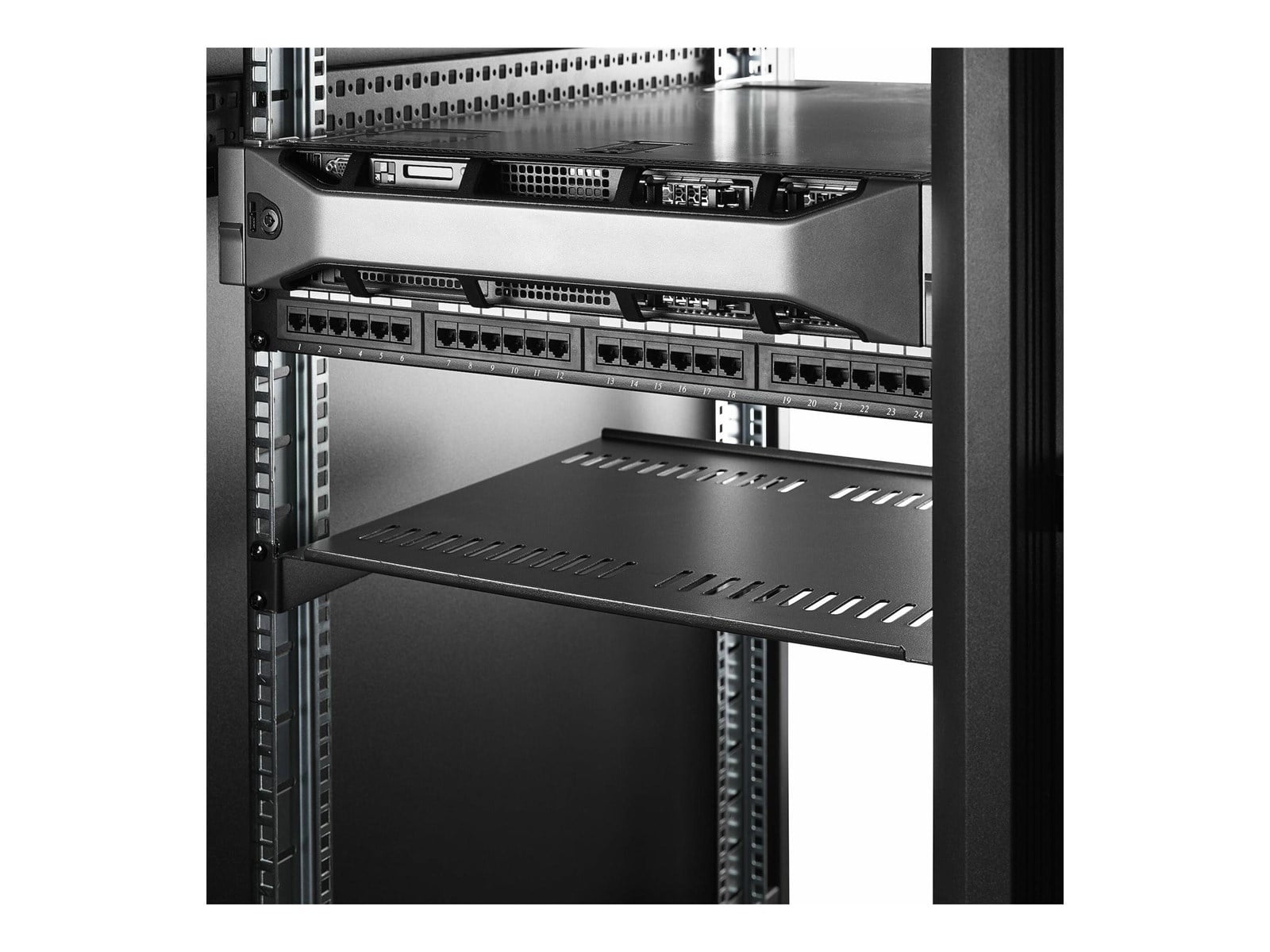 Server Rack For Laptops StarTech.com 2-Pack 1U Server Rack Shelf Vented 44lb Capacity 16