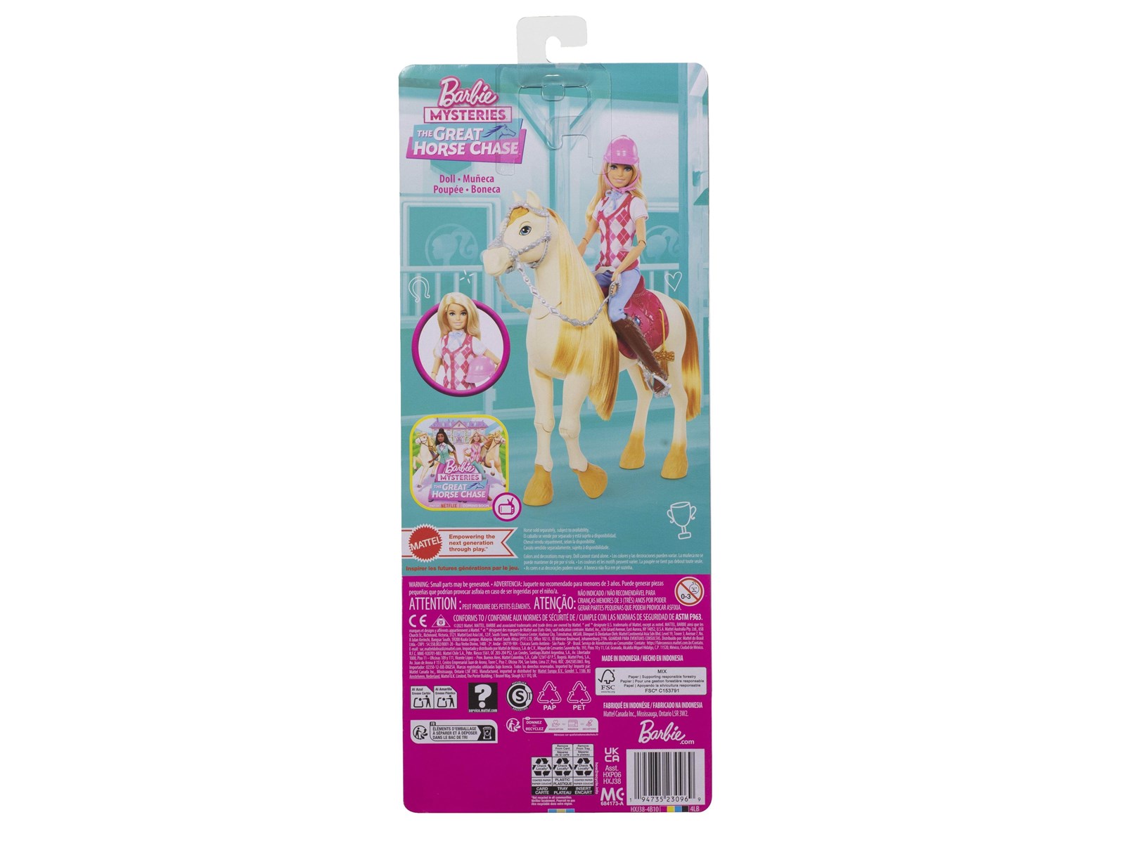 Barbie Mysteries: The Great Horse Chase “Malibu” Doll With Riding ...