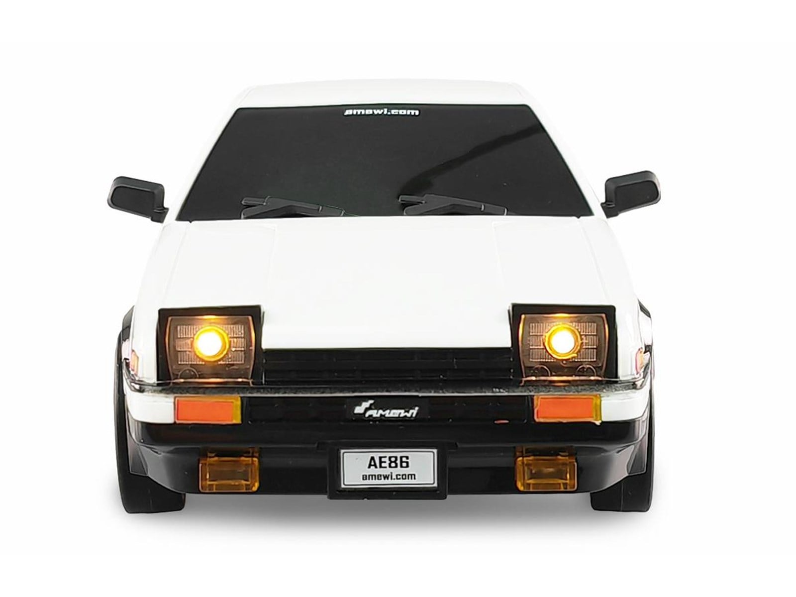 Amewi AE86 Sprinter Trueno 1:18 RTR – Drift-Racing-Car Weiß Mit 2 Rädersets, 2,4 GHz, LED