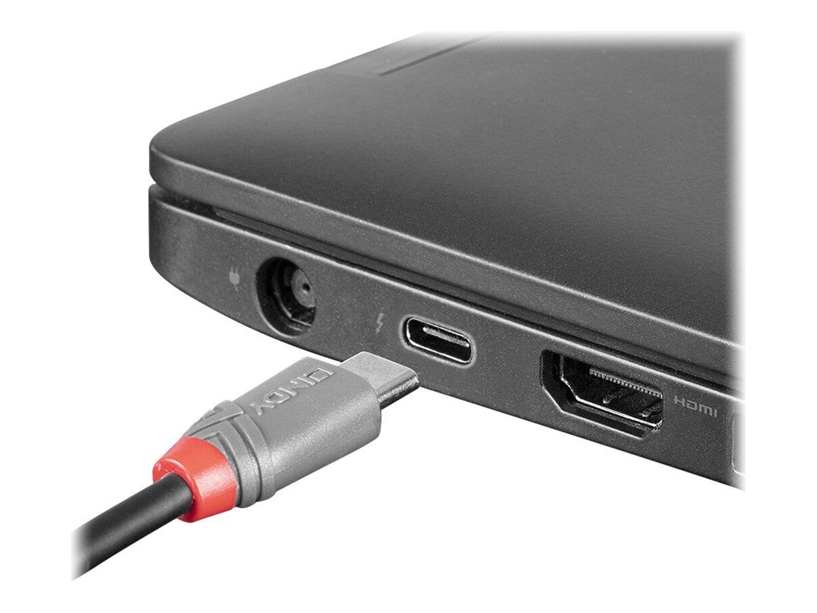 LINDY .5m USB C-A 3A Cable Black Line main image 0