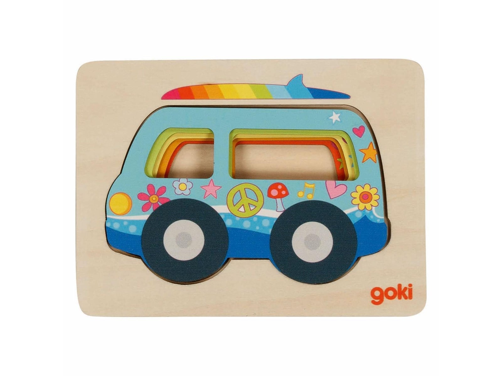 Goki Oldtimer Goki Wooden Layer Puzzle Car 5 pcs. Wood | Billig