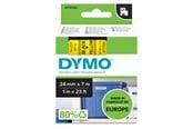 Papir, Fotopapir og Etiketter - DYMO D1 tape | 24mm x 7m rulle | sort på gul - 53718
