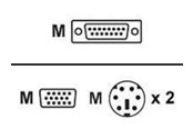KVM-kabel - ATEN KVM-kabel SPHD15 han til 2xPS/2 h - 2L-5206P