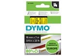 Papir, Fotopapir og Etiketter - DYMO D1 tape | 19mm x 7m rulle | sort på gul - 45808