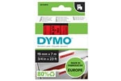 Papir, Fotopapir og Etiketter - DYMO D1 tape | 19mm x 7m rulle | sort på rød - 45807