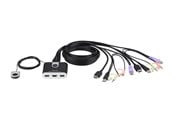 KVM-switch - ATEN CS692 2-Port USB HDMI/Audio Cable KVM Switch with Remote Port Selector - CS692