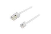 Netværkskabel - Deltaco 8P4C(RJ45) til 6P4C(RJ11) 1.0 m - Hvid - 1m - DEL-1701