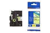 Papir, Fotopapir og Etiketter - Brother TZEC51 Black on Yellow Roll (2.4cm x 5m) - TZEC51