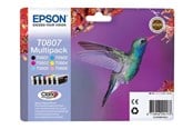 Blæk, Toner & Forbrugsstoffer - Epson T0807 Multipack (Black/Yellow/Cyan/Magenta/Light Magenta/Light Cyan) - C13T08074021