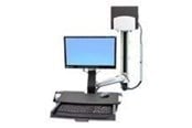 Skærmholder - Ergotron StyleView Sit-Stand Combo System with Worksurface and Medium Silver CPU Holder - 45-270-026