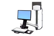 Skærmholder - Ergotron StyleView Sit-Stand Combo System With Medium Silver CPU Holder - 45-271-026