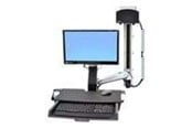Skærmholder - Ergotron StyleView Sit-Stand Combo System with Worksurface and Small Black CPU Holder - 45-272-026