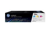 Blæk, Toner & Forbrugsstoffer - HP 126A / CF341A - 3-Pack Toner (Yellow Magenta Cyan) - Lasertoner Cyan - CF341A