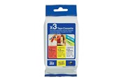 Papir, Fotopapir og Etiketter - Brother TZe 31M3 - 3-Pack 1x black on red 1x black on white and 1x black on yellow laminated tape (12mm x 8m) - TZE31M3