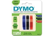 Papir, Fotopapir og Etiketter - DYMO prægetape selvklæbende | 9mm x 3m | Sort, blå og rød | 3 Stk - S0847750