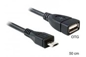 USB kabel - DeLOCK USB-Kabel Delock USB A -> micro B Bu/St 0.50m OTG - 83183