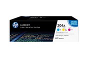 Blæk, Toner & Forbrugsstoffer - HP 304A / CF372AM 3-Pack Yellow Cyan Magenta Toner - Lasertoner Cyan - CF372AM
