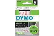Papir, Fotopapir og Etiketter - DYMO D1 tape | 12mm x 7m rulle | rød på hvid - S0720550