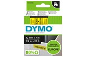 Papir, Fotopapir og Etiketter - DYMO D1 tape | 12mm x 7m rulle | sort på gul - S0720580