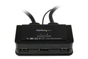 KVM-switch - StarTech.com 2 Port USB HDMI Cable KVM Switch w/ Audio and Remote Switch - SV211HDUA