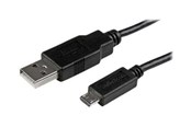 USB kabel - StarTech.com Mobile Charge Sync USB to Slim Micro USB Cable for Smartphones and Tablets - USBAUB2MBK