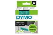 Papir, Fotopapir og Etiketter - DYMO D1 tape | 12mm x 7m rulle | sort på grøn - S0720590