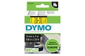 Papir, Fotopapir og Etiketter - DYMO D1 tape | 9mm x 7m rulle | sort på gul - S0720730
